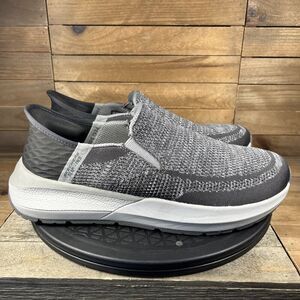 Skechers Mens Size 9.5 Wide Neville-Rovelo Gray Slip In Comfort Sneakers